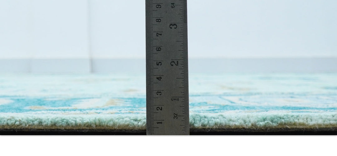 Elaine Custom Made Blue Traditional Oushak Hand Tufted Wool Rug - The Rug Decor