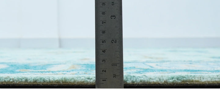 Elaine Custom Made Blue Traditional Oushak Hand Tufted Wool Rug - The Rug Decor