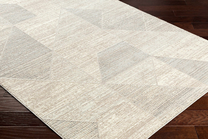 Elana Contemporary geometric Design Tan And Taupe Washable Rug - The Rug Decor