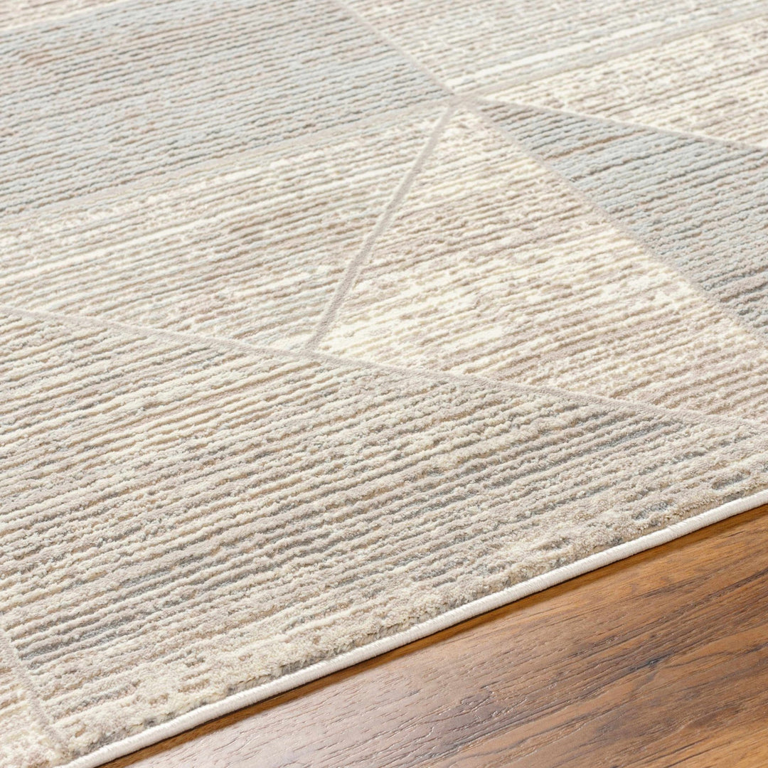 Elana Contemporary geometric Design Tan And Taupe Washable Rug - The Rug Decor