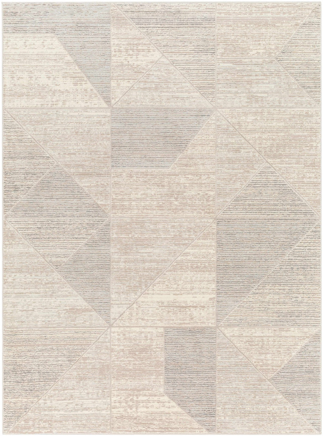 Elana Contemporary geometric Design Tan And Taupe Washable Rug - The Rug Decor