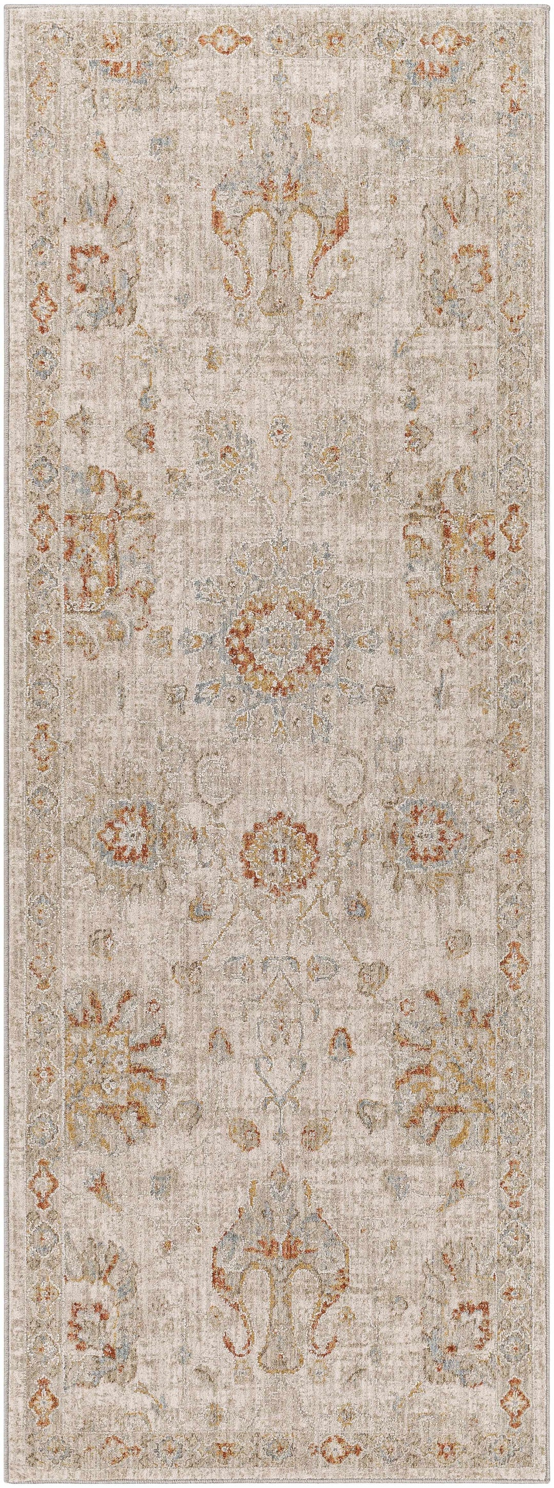 Elimbah Traditional Floral Design Gray And Brown Area Rug