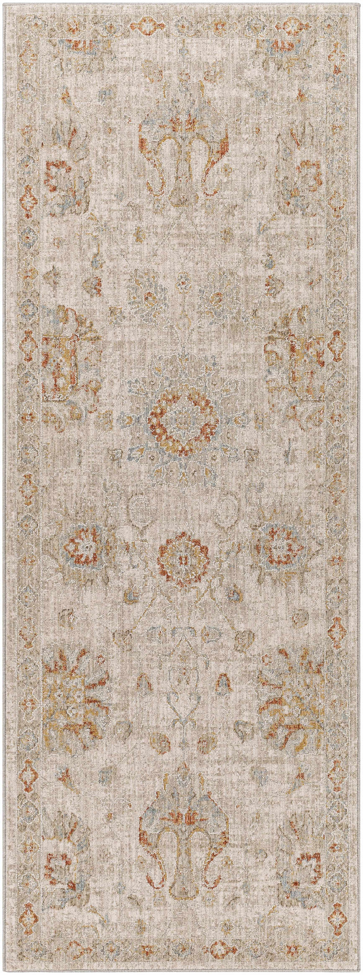 Elimbah Traditional Floral Design Gray And Brown Area Rug