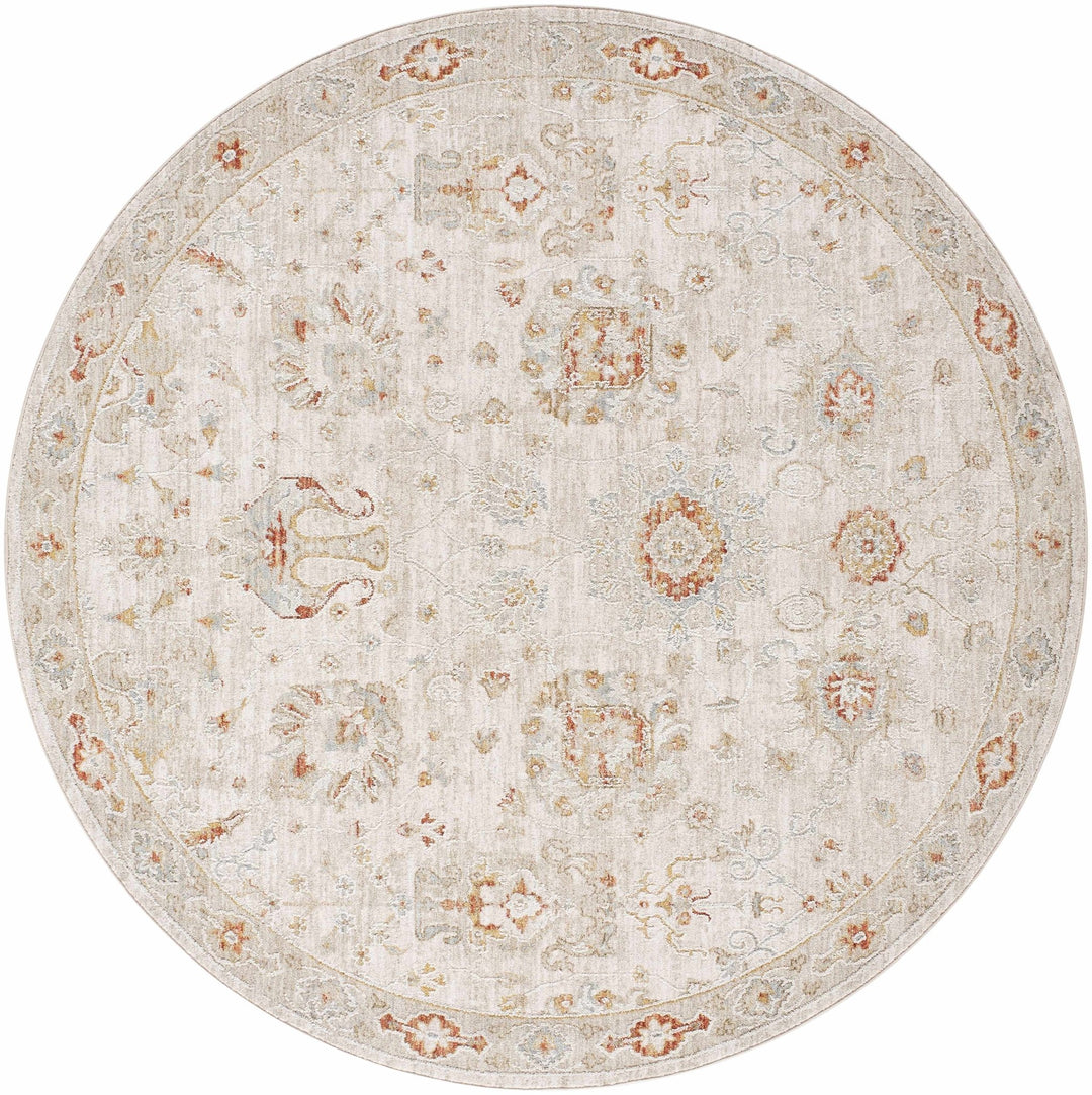 Elimbah Traditional Floral Design Gray And Brown Area Rug - The Rug Decor