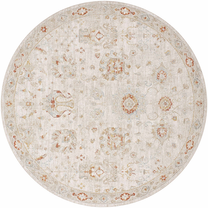 Elimbah Traditional Floral Design Gray And Brown Area Rug - The Rug Decor