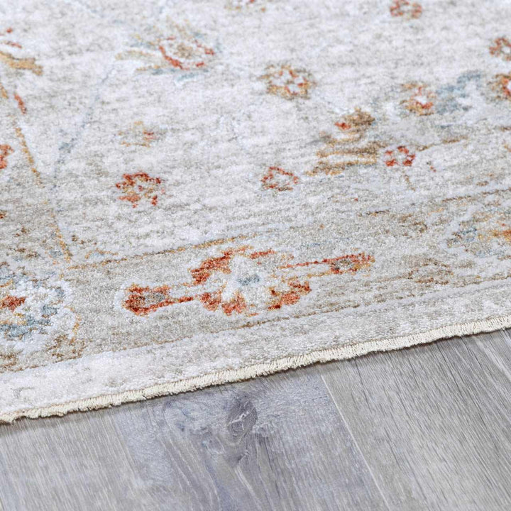 Elimbah Traditional Floral Design Gray And Brown Area Rug - The Rug Decor