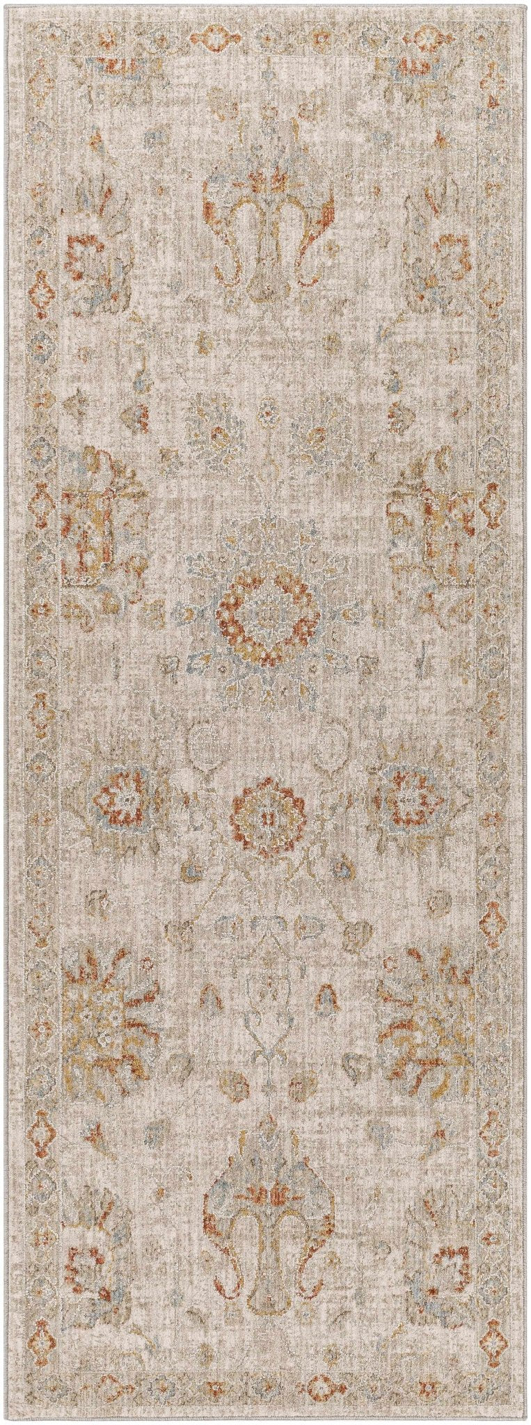 Elimbah Traditional Floral Design Gray And Brown Area Rug - The Rug Decor