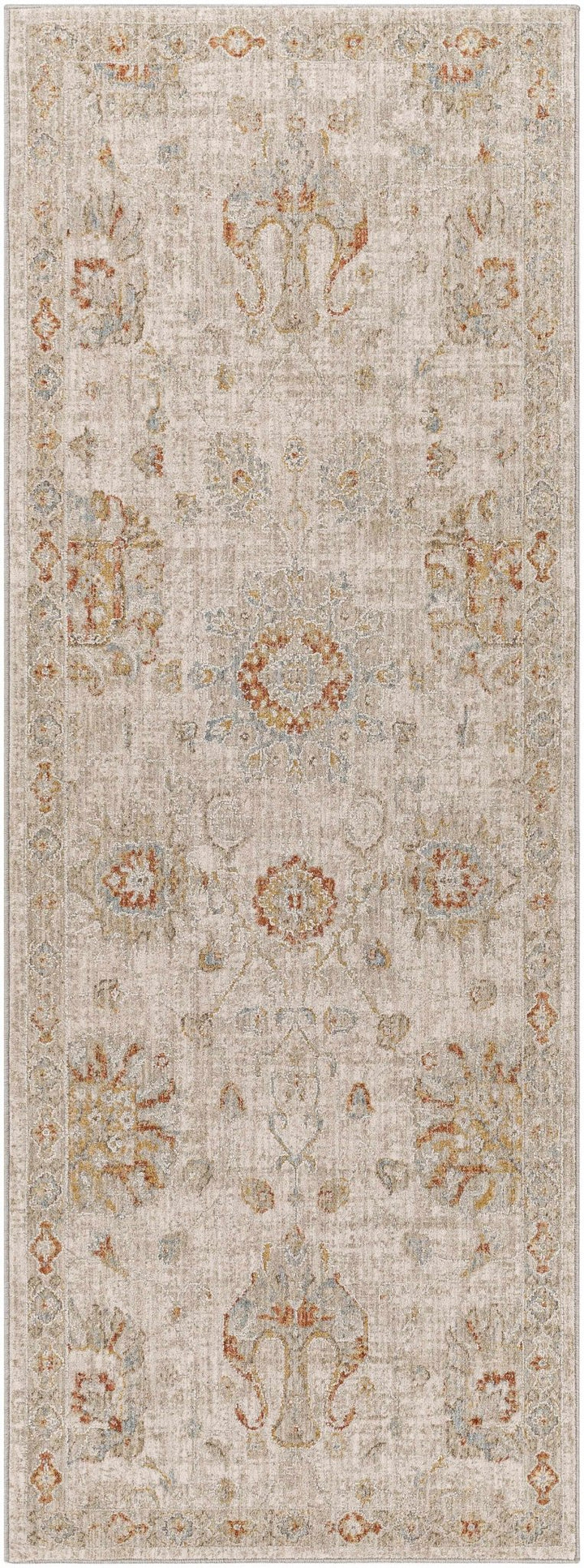Elimbah Traditional Floral Design Gray And Brown Area Rug - The Rug Decor