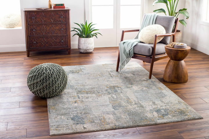 Elina Modern Abstract Design Beige And Teal Rug - The Rug Decor