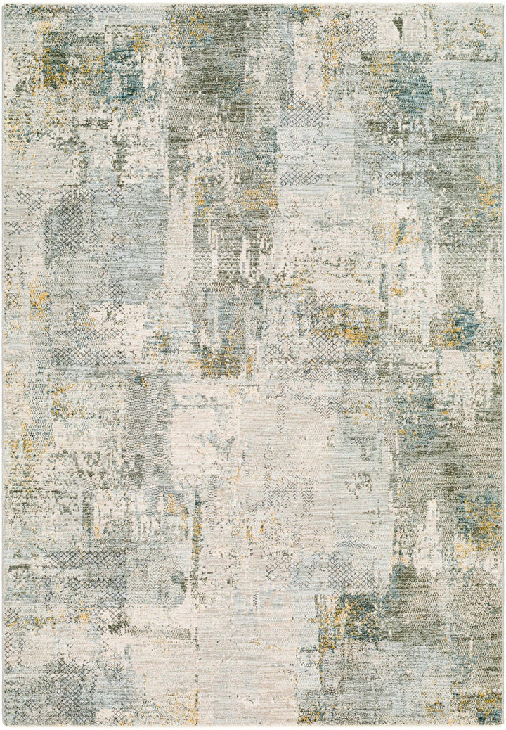Elina Modern Abstract Design Beige And Teal Rug - The Rug Decor