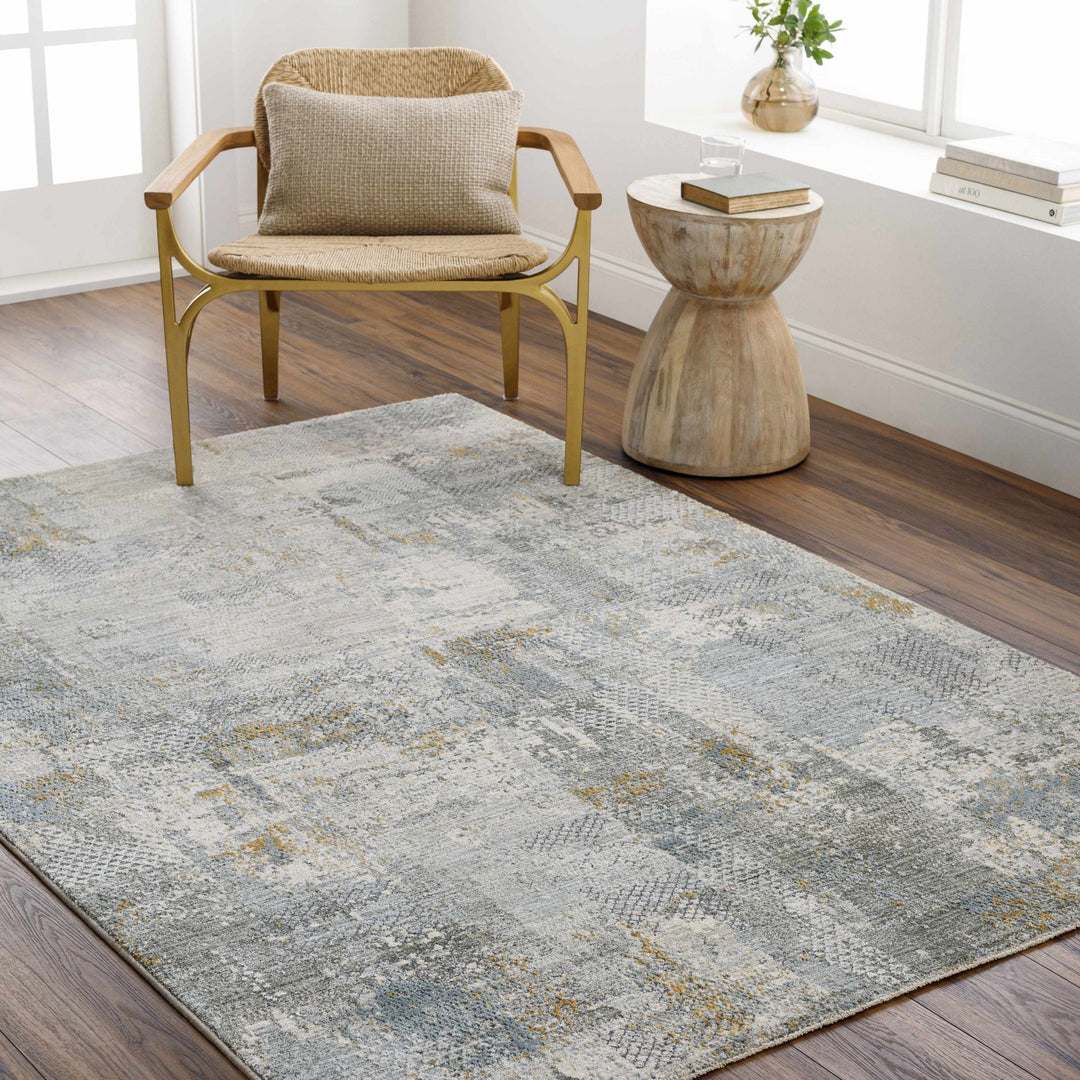 Elina Modern Abstract Design Beige And Teal Rug - The Rug Decor