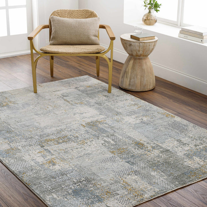 Elina Modern Abstract Design Beige And Teal Rug - The Rug Decor