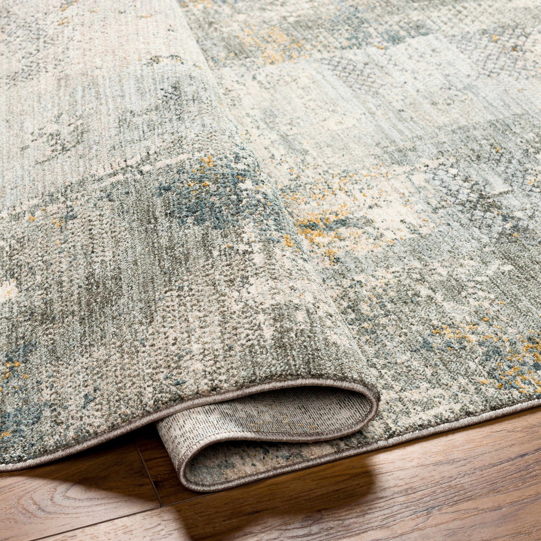 Elina Modern Abstract Design Beige And Teal Rug - The Rug Decor