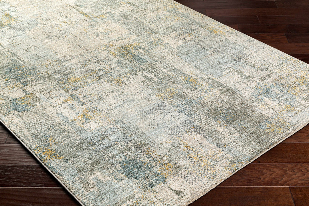 Elina Modern Abstract Design Beige And Teal Rug - The Rug Decor