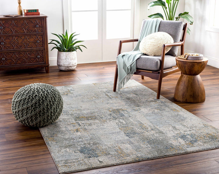 Elina Modern Abstract Design Beige And Teal Rug - The Rug Decor