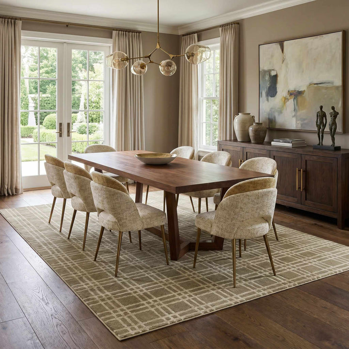Eliseo Modern Geometrical Design Olive Area Rug - The Rug Decor