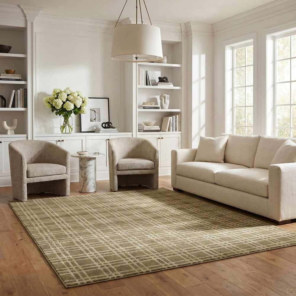 Eliseo Modern Geometrical Design Olive Area Rug - The Rug Decor