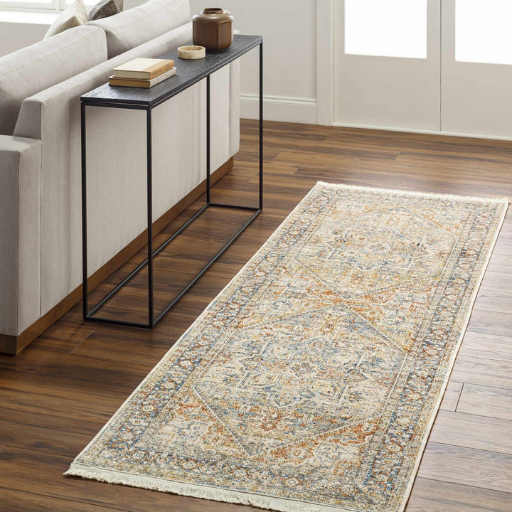 Elita Traditional Blue And Rust Area Rug - The Rug Decor