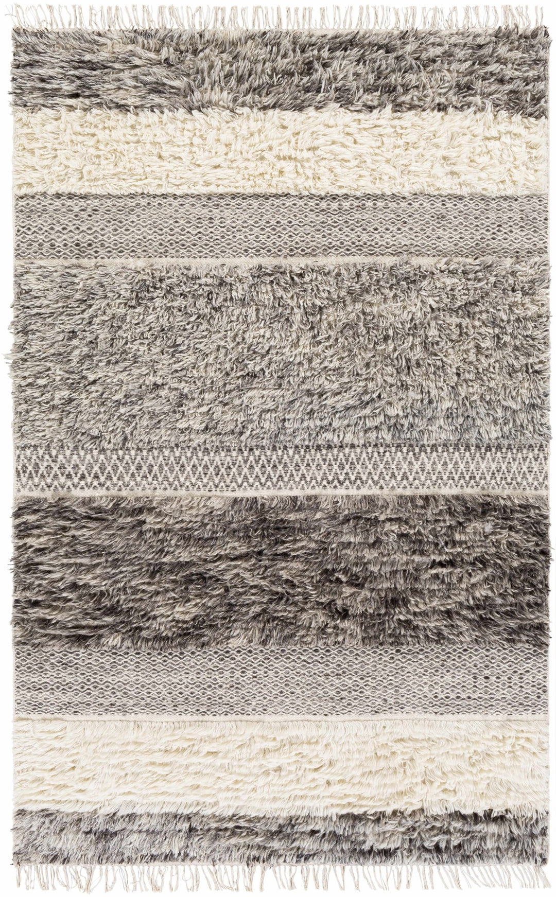 Elizabeth Contemporary Pattern Beige And Gray Hand Woven Wool Rug - The Rug Decor