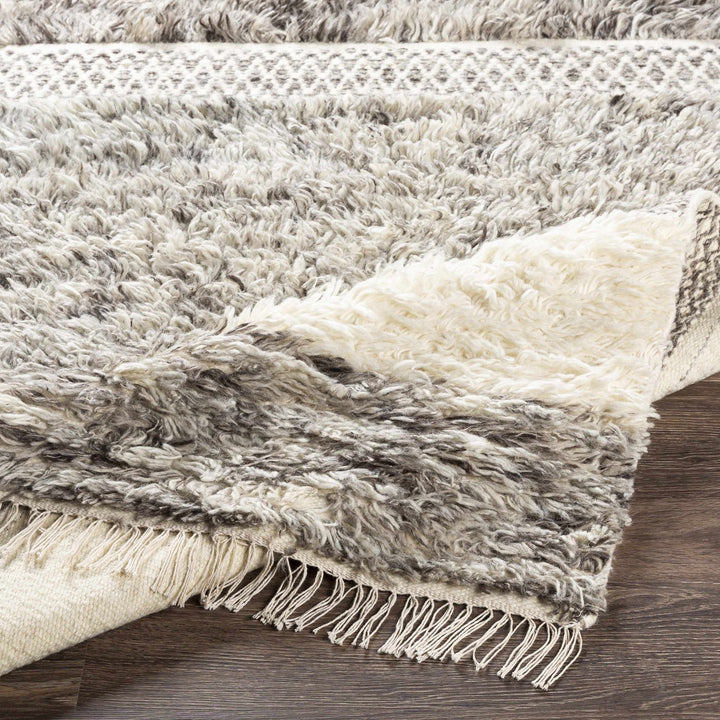 Elizabeth Contemporary Pattern Beige And Gray Hand Woven Wool Rug - The Rug Decor
