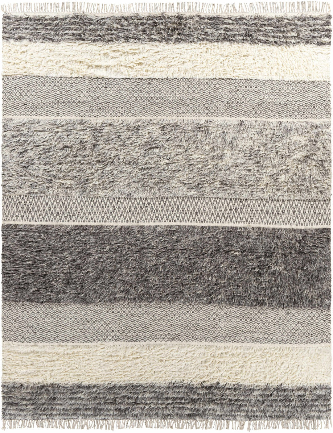 Elizabeth Contemporary Pattern Beige And Gray Hand Woven Wool Rug - The Rug Decor