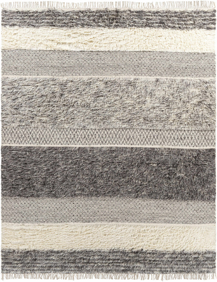 Elizabeth Contemporary Pattern Beige And Gray Hand Woven Wool Rug - The Rug Decor
