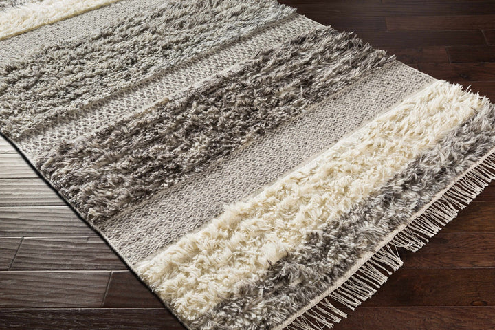 Elizabeth Contemporary Pattern Beige And Gray Hand Woven Wool Rug - The Rug Decor