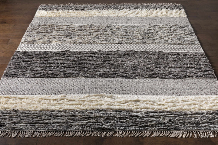 Elizabeth Contemporary Pattern Beige And Gray Hand Woven Wool Rug - The Rug Decor