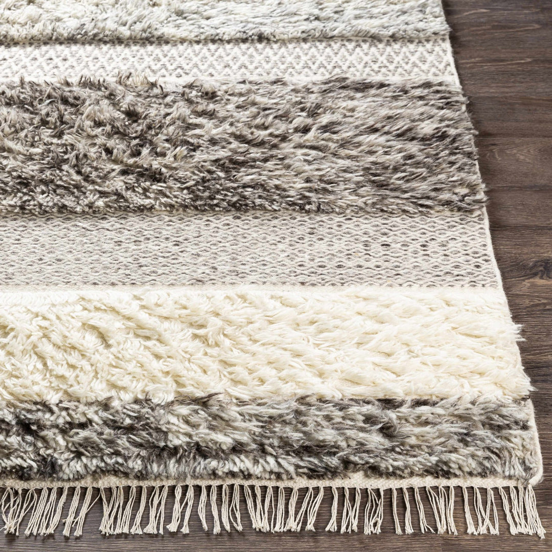 Elizabeth Contemporary Pattern Beige And Gray Hand Woven Wool Rug - The Rug Decor