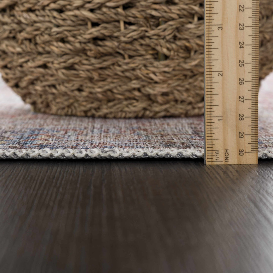 Elki Traditional Rust And Gray Washable Area Rug - The Rug Decor