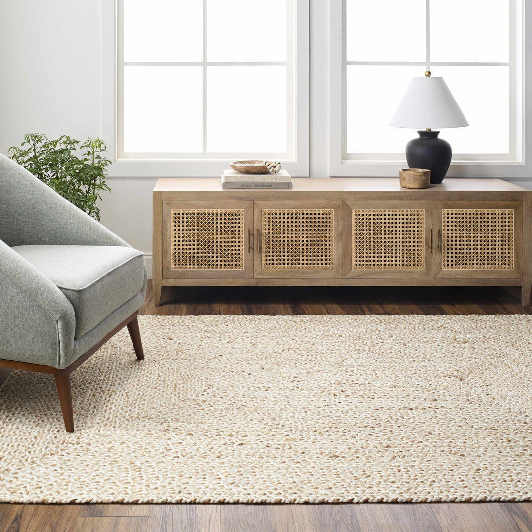 Elkie Beige Modern Style Hand Loom Jute Area Rug - The Rug Decor