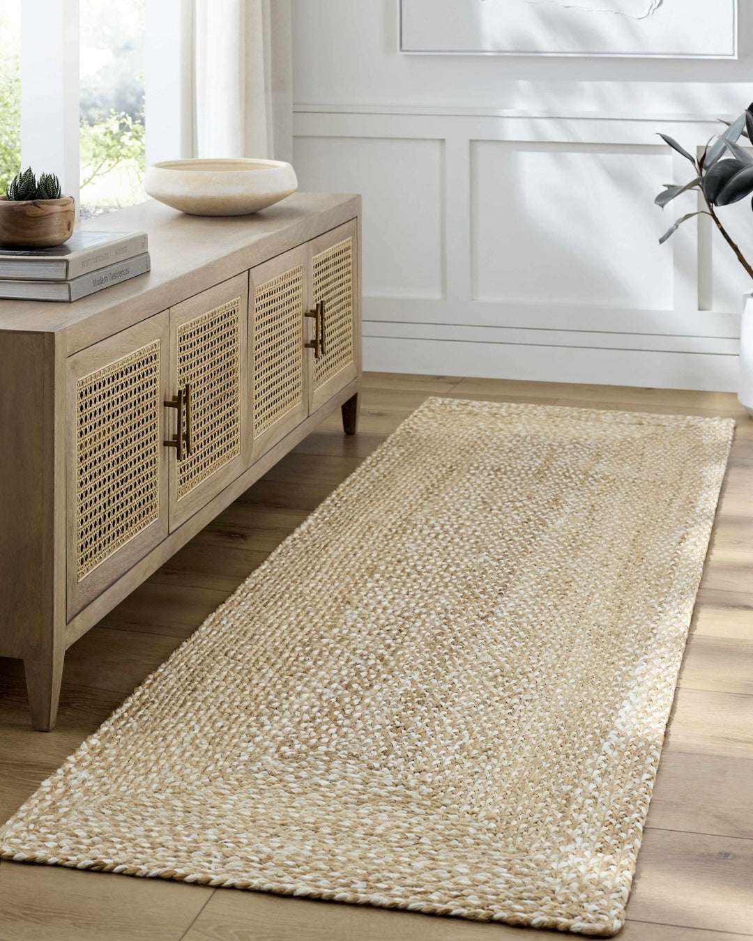 Elkie Contemporary braided Tan Jute Area Rug - The Rug Decor