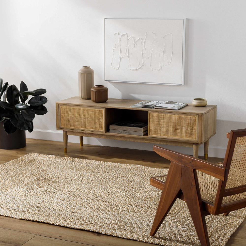 Elkie Contemporary braided Tan Jute Area Rug - The Rug Decor