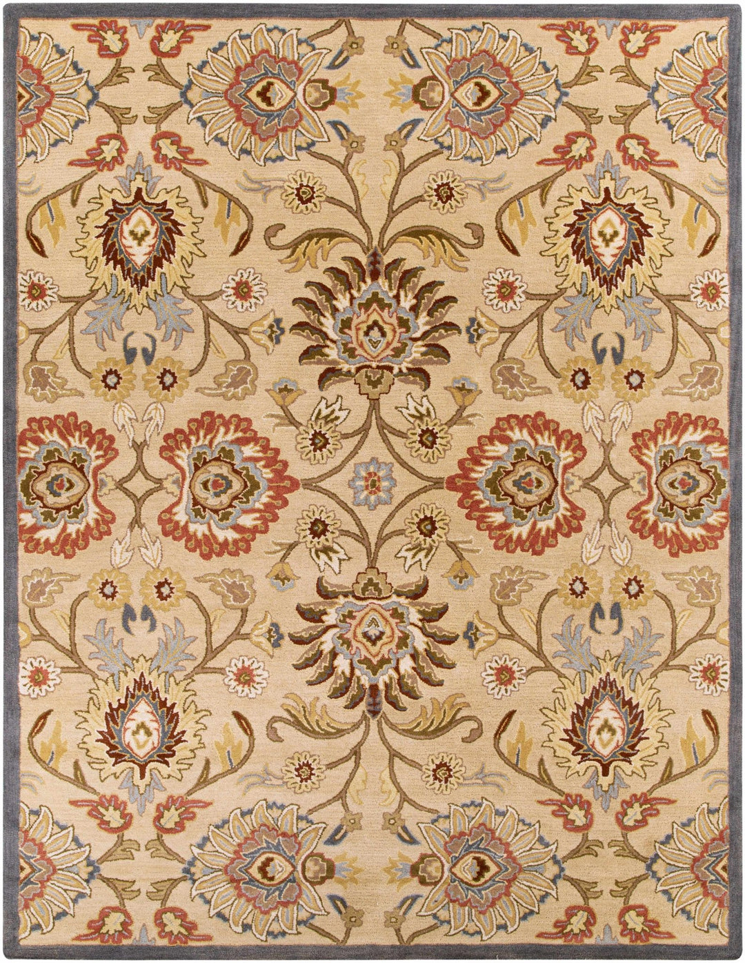 Elkins Traditional Oushak Hand Tufted Beige & Rust Wool Rug - The Rug Decor