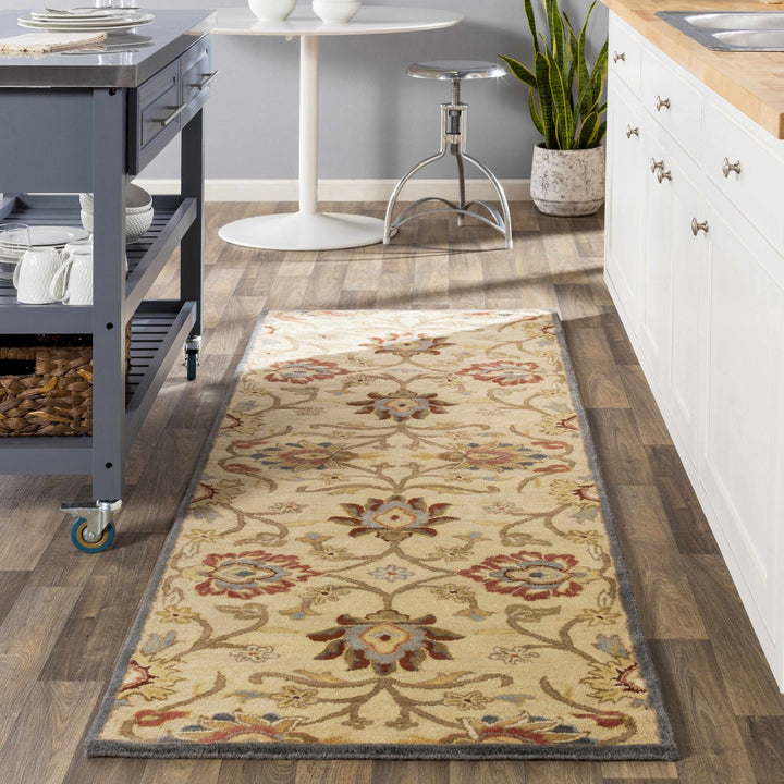 Elkins Traditional Oushak Hand Tufted Beige & Rust Wool Rug - The Rug Decor