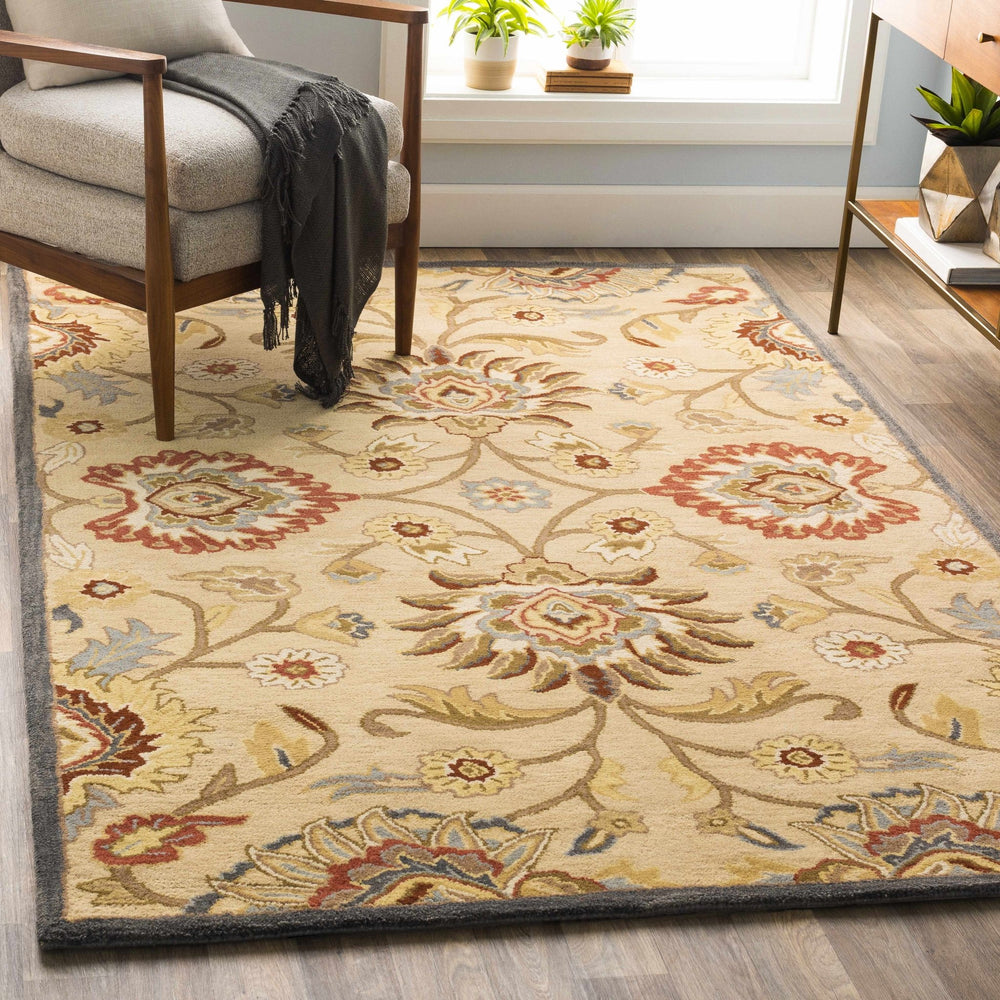Elkins Traditional Oushak Hand Tufted Beige & Rust Wool Rug - The Rug Decor