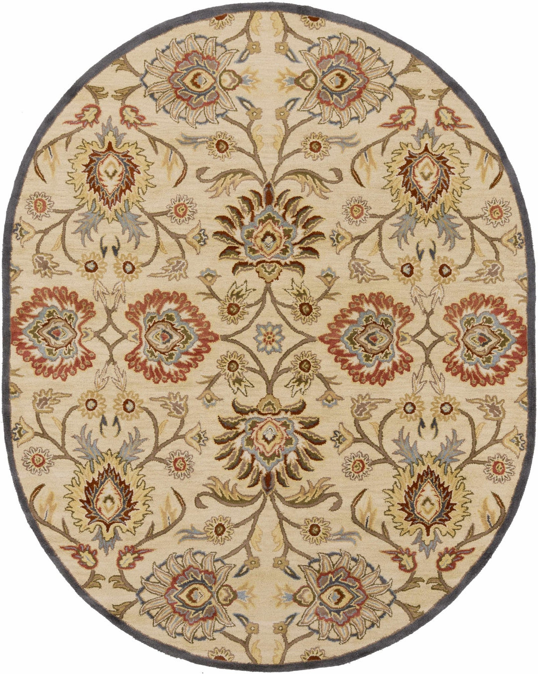Elkins Traditional Oushak Hand Tufted Beige & Rust Wool Rug - The Rug Decor
