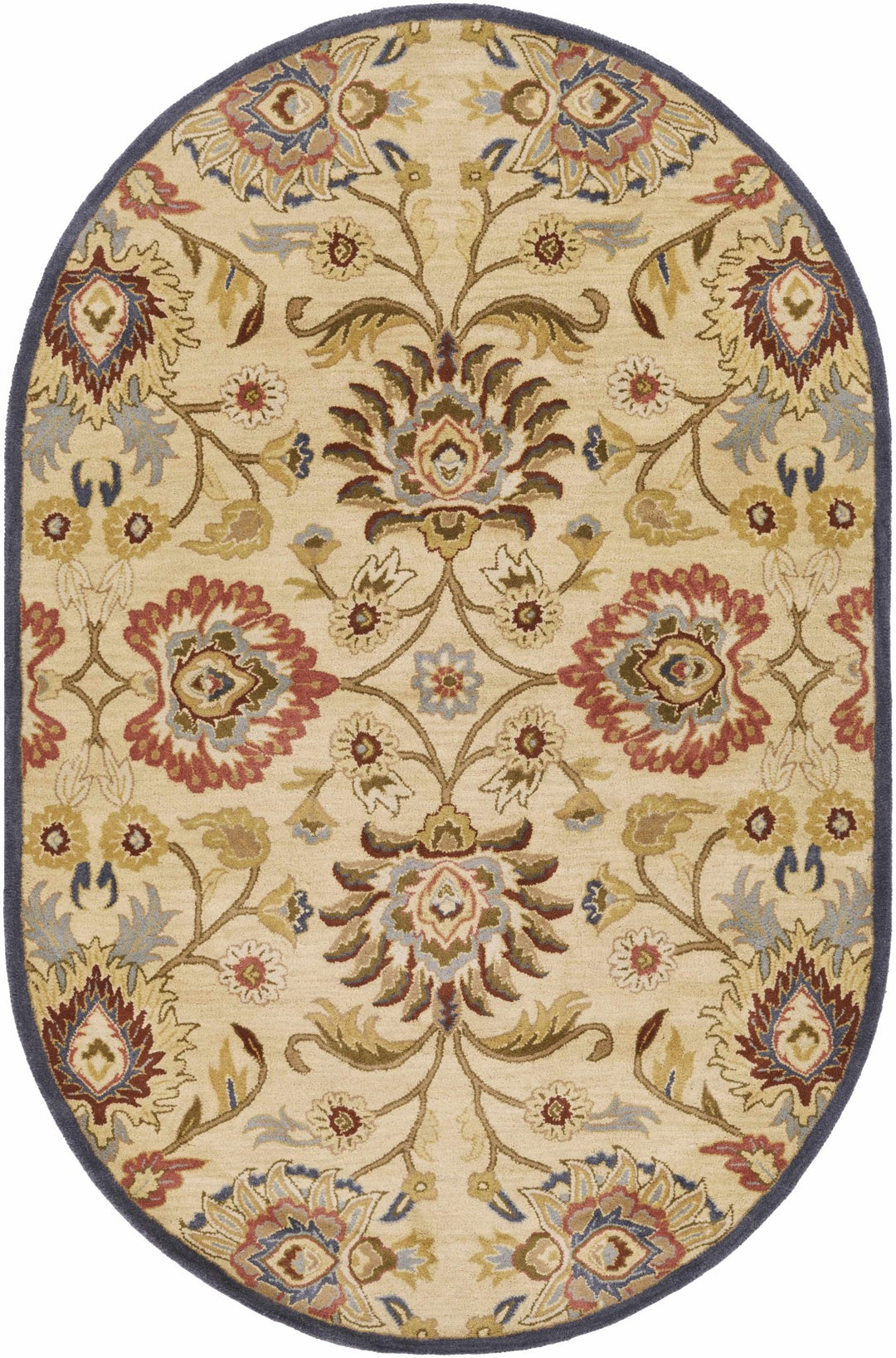 Elkins Traditional Oushak Hand Tufted Beige & Rust Wool Rug - The Rug Decor