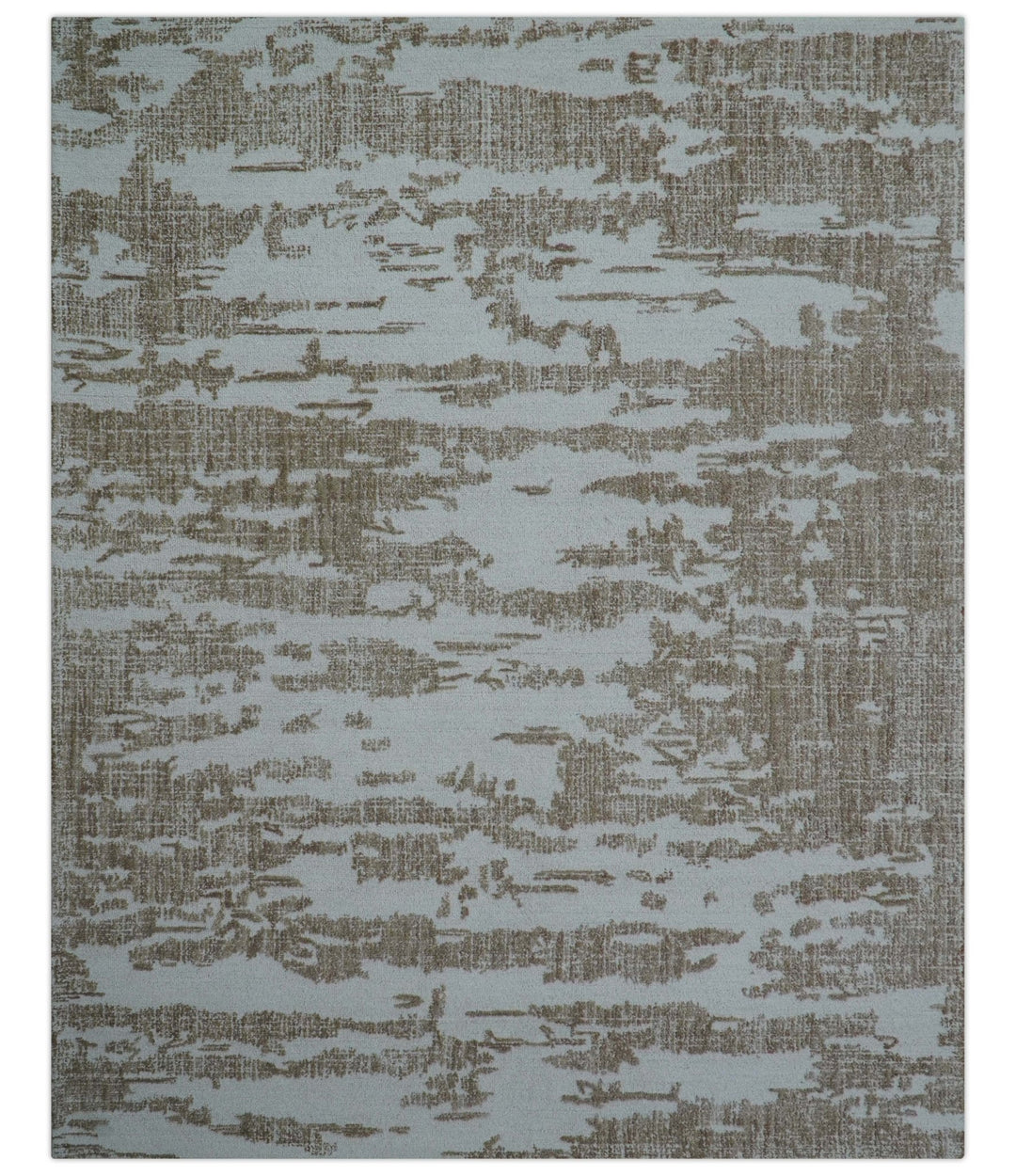 Ella Custom Made Abstract Brown And Ivory Hand Tufted wool rug - The Rug Decor