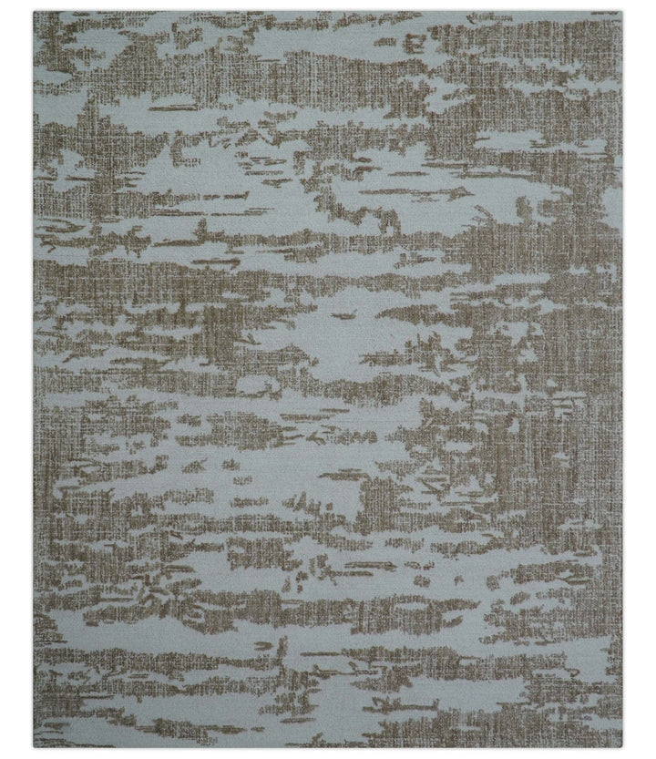 Ella Custom Made Abstract Brown And Ivory Hand Tufted wool rug - The Rug Decor