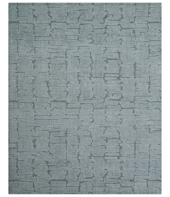 Ella Custom Made Contemporary Gray And Ivory Hand Tufted wool rug - The Rug Decor