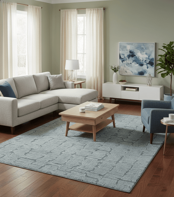 Ella Custom Made Contemporary Gray And Ivory Hand Tufted wool rug - The Rug Decor