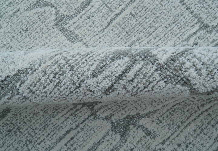 Ella Custom Made Contemporary Gray And Ivory Hand Tufted wool rug - The Rug Decor