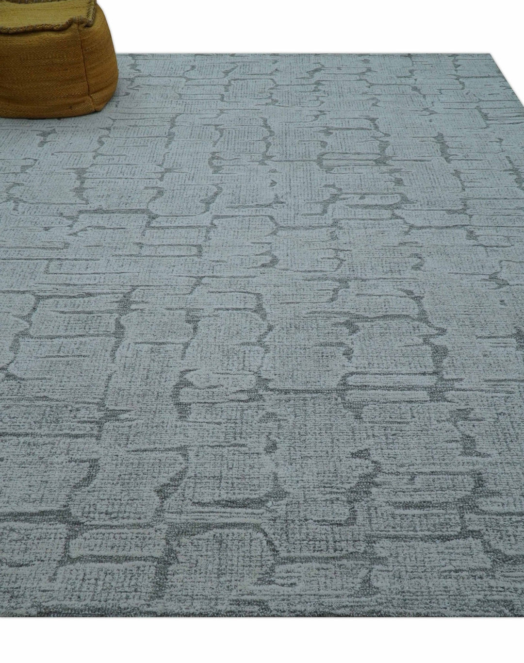 Ella Custom Made Contemporary Gray And Ivory Hand Tufted wool rug - The Rug Decor
