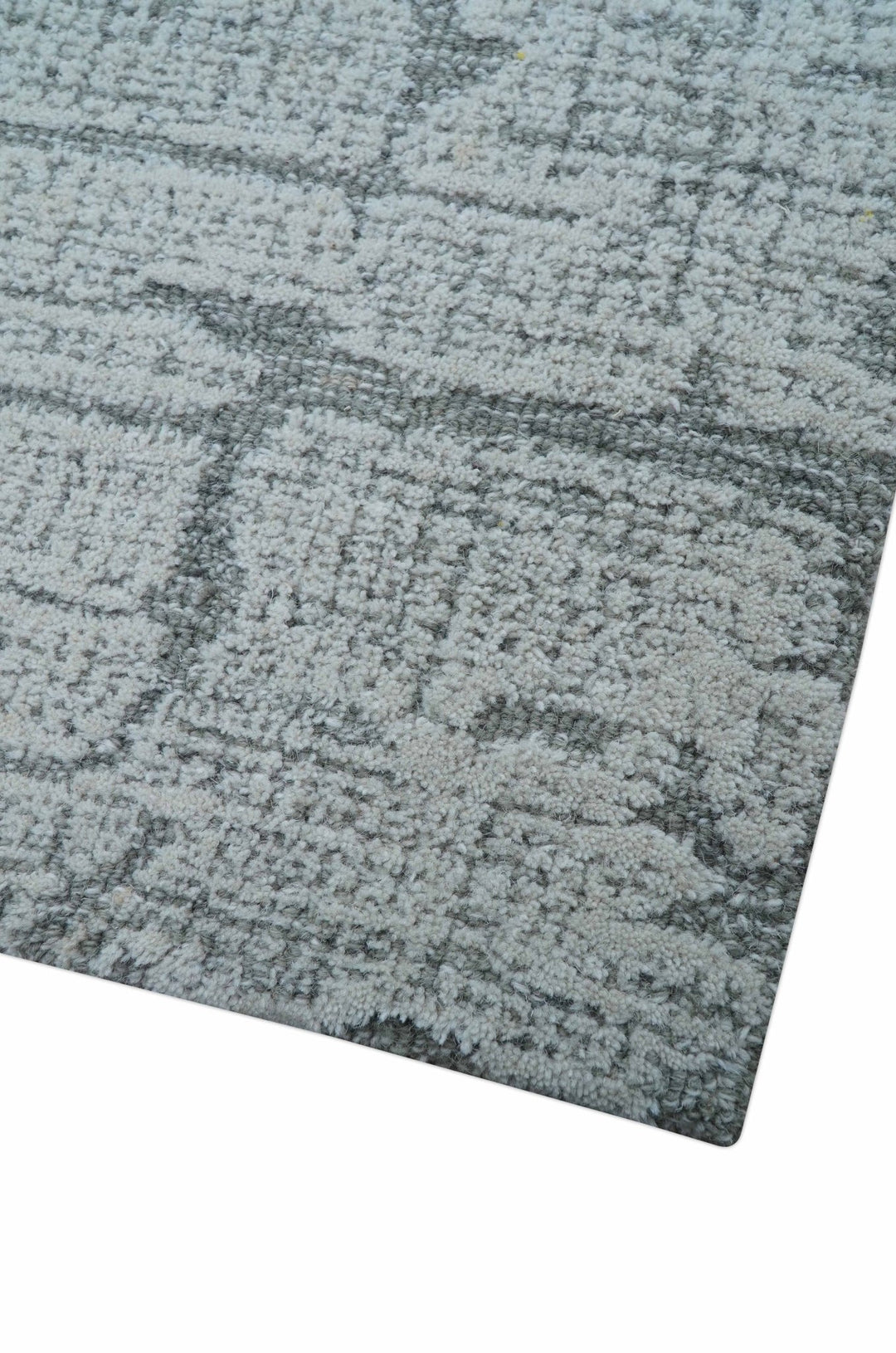 Ella Custom Made Contemporary Gray And Ivory Hand Tufted wool rug - The Rug Decor