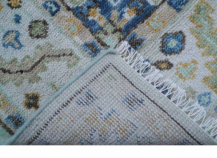 Ellie Hand Knotted Light Green And Ivory Turkish Design Wool Rug - The Rug Decor