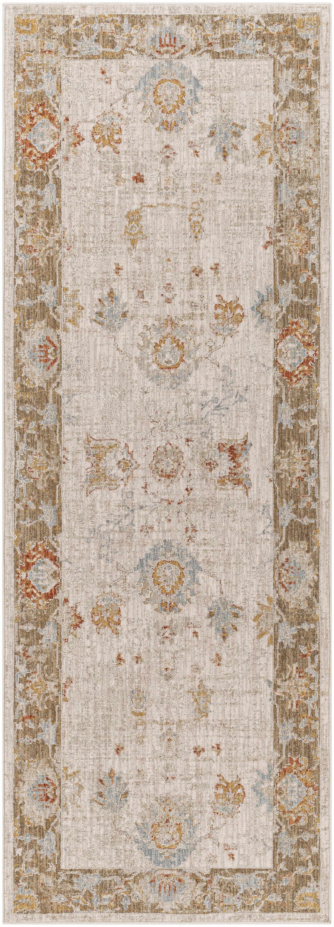 Elloree Traditional Style Ivory And Brown Area Rug
