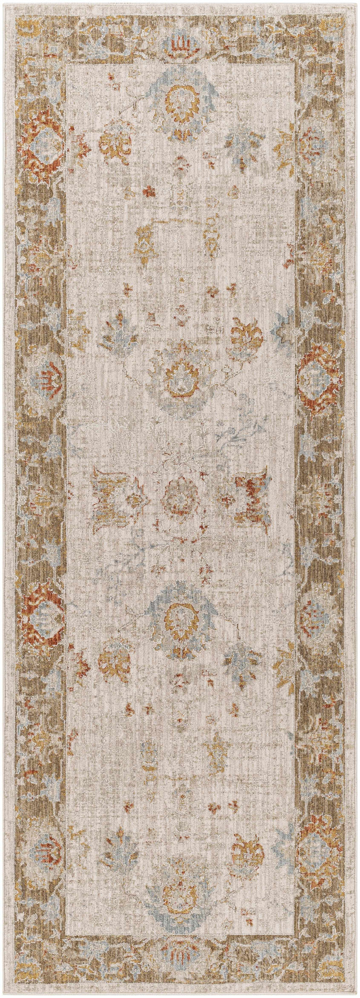 Elloree Traditional Style Ivory And Brown Area Rug
