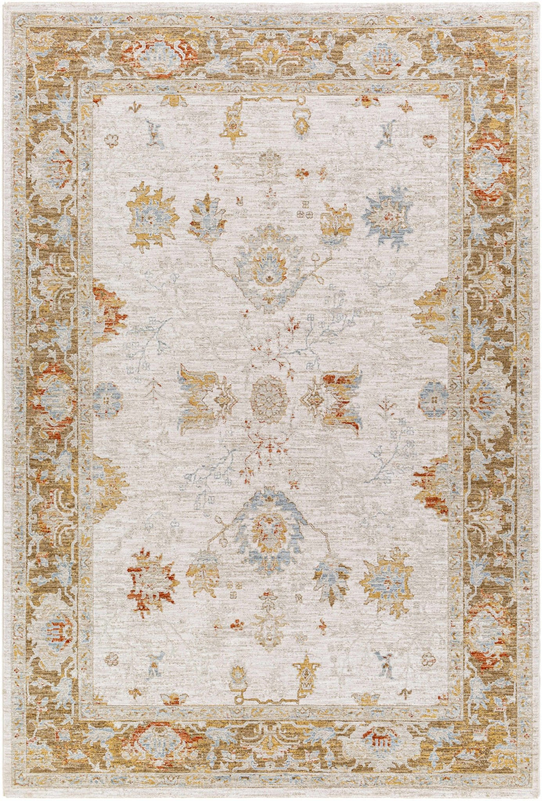 Elloree Traditional Style Ivory And Brown Area Rug - The Rug Decor