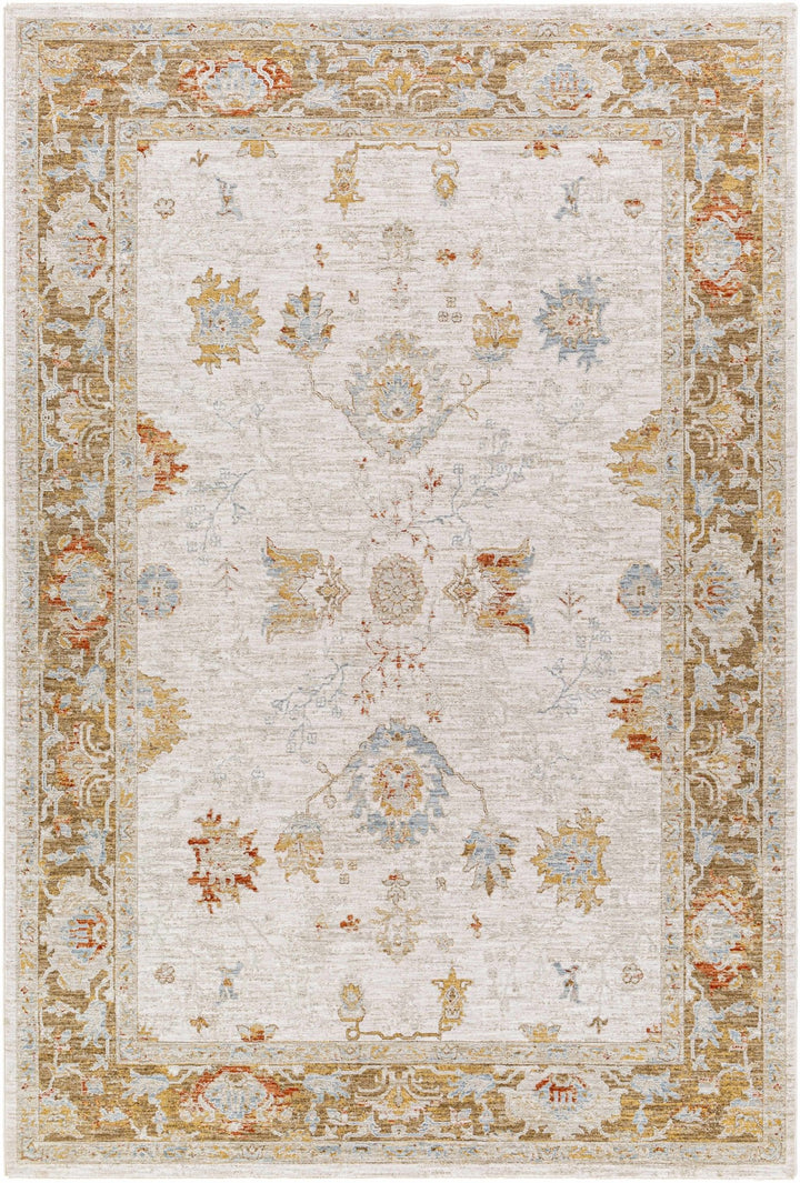 Elloree Traditional Style Ivory And Brown Area Rug - The Rug Decor